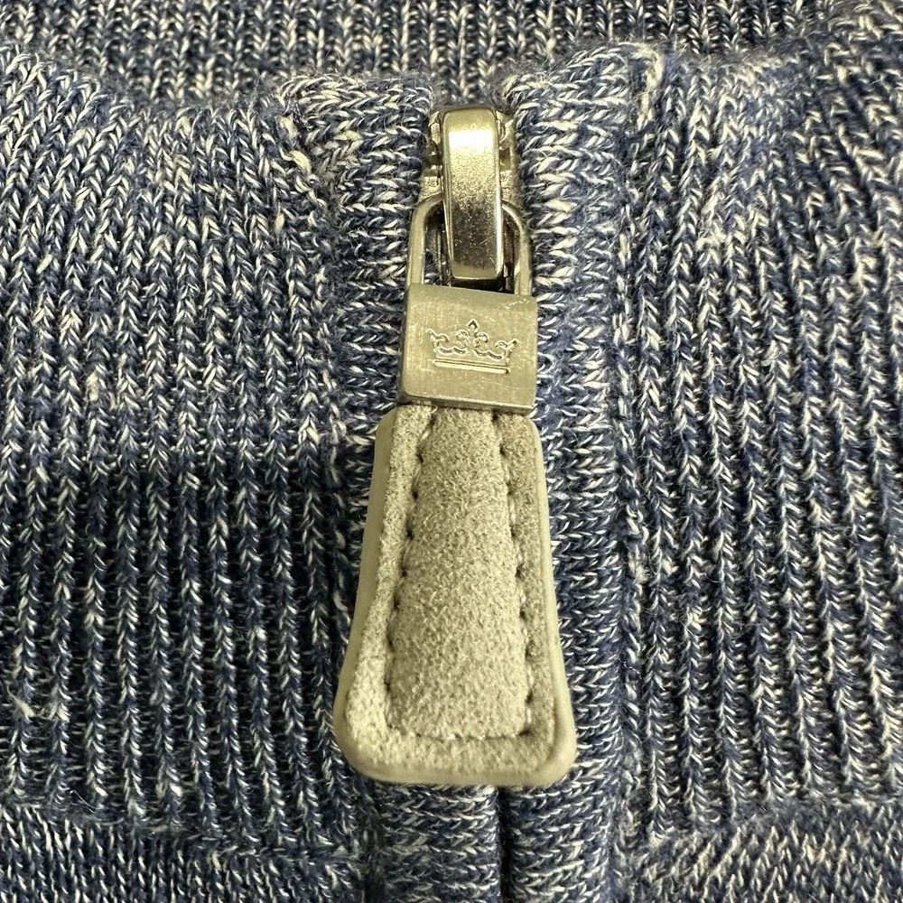 PETER MILLAR‎ Crown Cool 1/4 Quarter Zip Sweater Wool Linen XL Blue Striped Golf